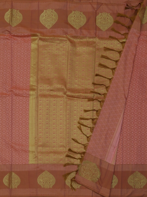 

Pothys Peach-Coloured & Gold-Toned Art Silk Woven Design Saree