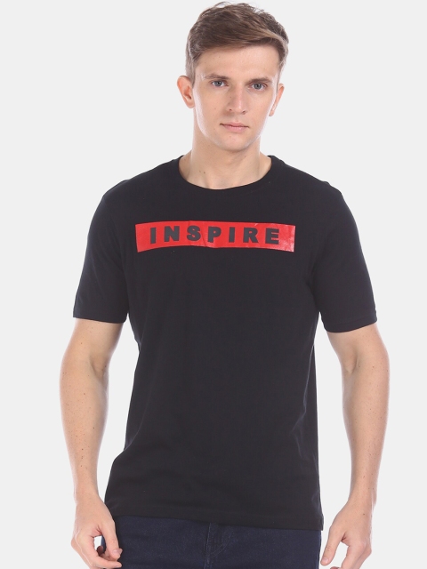 

Cherokee Men Black Solid Round Neck T-shirt