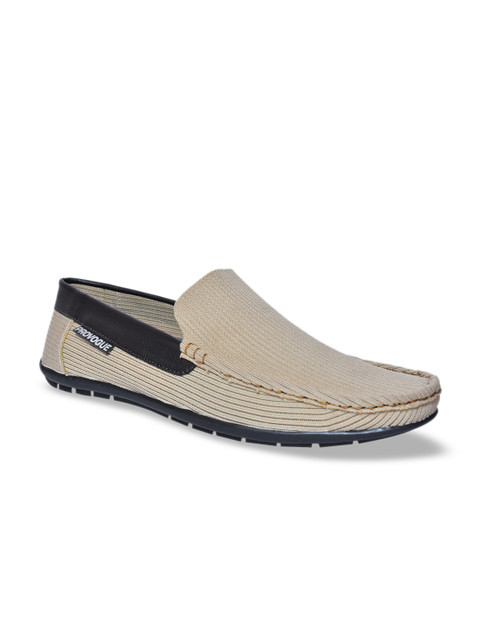 

Provogue Men Beige Textured Loafers