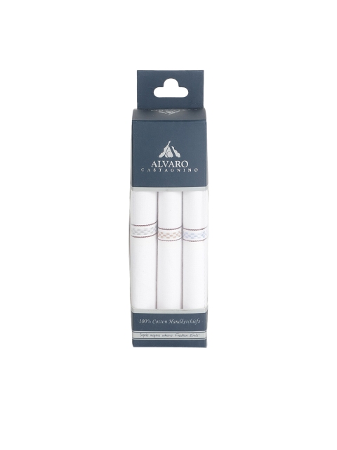 

Alvaro Castagnino Men Pack of 3 White Handkerchiefs