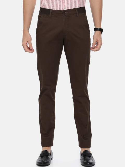 

ARISER Men Brown Slim Fit Solid Regular Trousers
