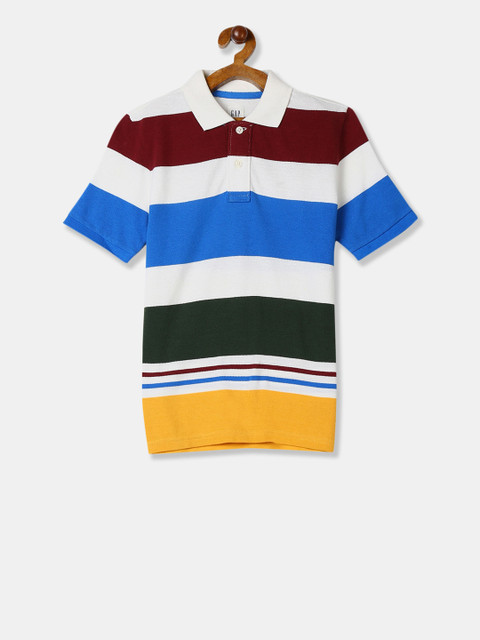 

GAP Boys Multicoloured Striped Polo Collar T-shirt, Multi