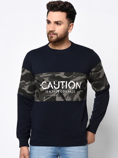 

98 Degree North Men Navy Blue Printed Sweatshirt