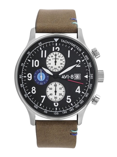 

AVI-8 Men Black Hawker Hurricane Chronograph Analogue Watch AVI-8
