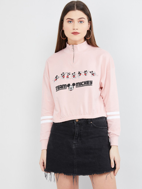 

max Women Pink Printed Sweatshirt