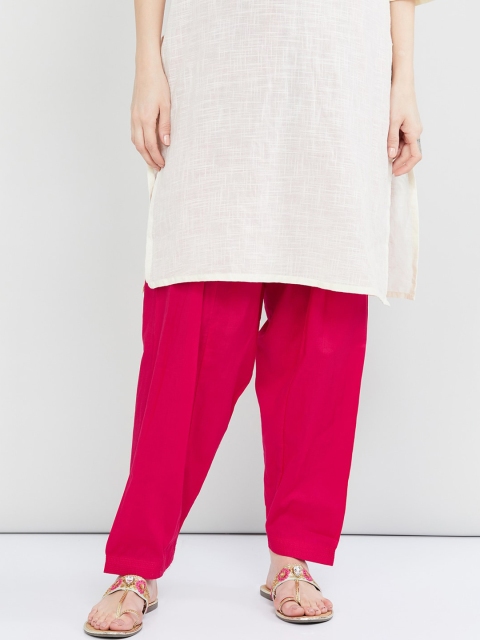 

max Women Fuchsia Pink Solid Patiala Pants