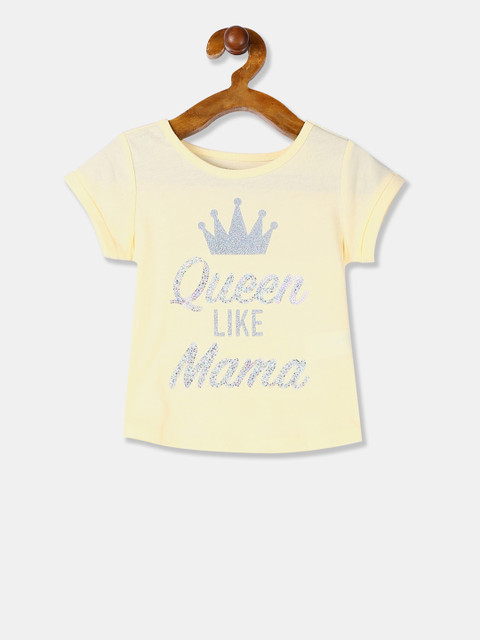 

The Childrens Place Girls Yellow Printed Top