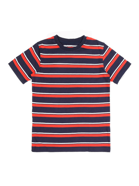 

Pantaloons Junior Boys Maroon Striped Round Neck T-shirt