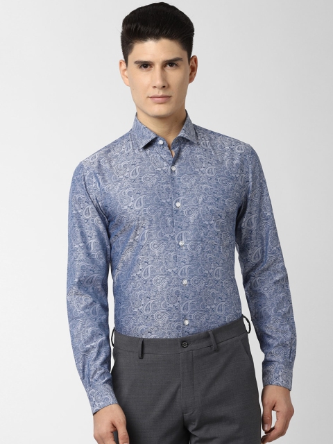 

Peter England Elite Men Blue Regular Fit Printed Formal Shirt