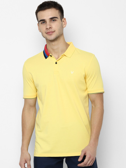 

Allen Solly Men Yellow Solid Polo Collar T-shirt