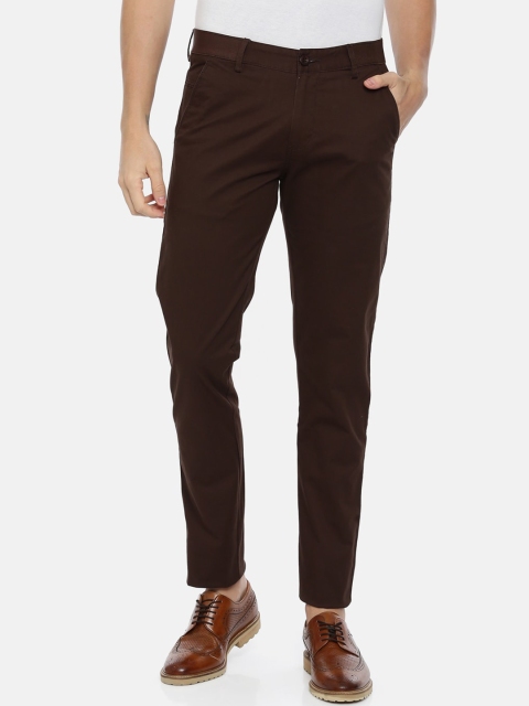 

ARISER Men Brown Slim Fit Solid Regular Trousers