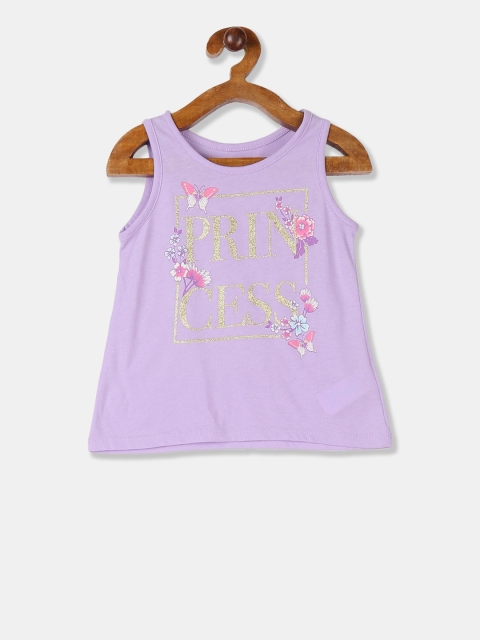 

The Childrens Place Girls Purple Printed Tank Top