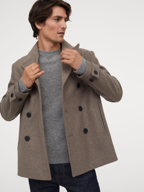 

H&M Men Beige Pea Coat
