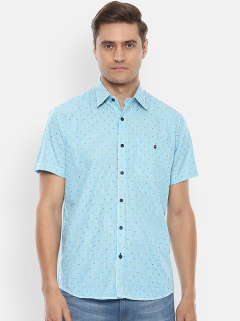 

Louis Philippe Sport Men Blue & White Slim Fit Striped Casual Shirt