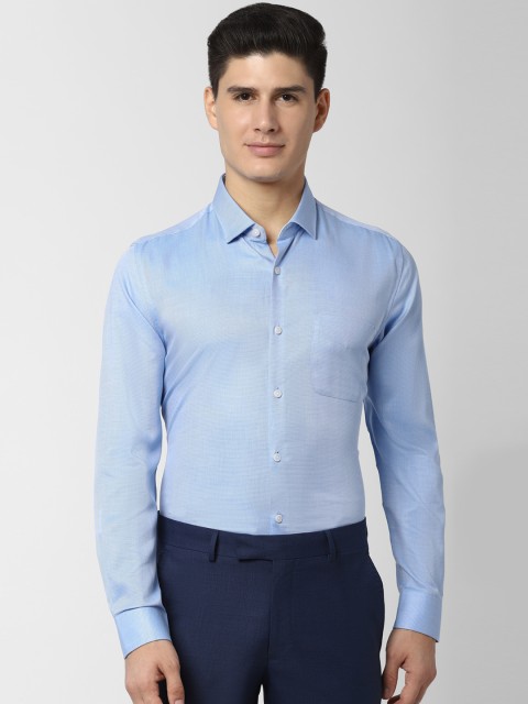 

Peter England Elite Men Blue Slim Fit Self Design Formal Shirt