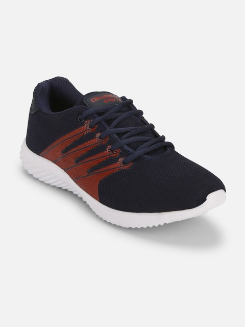 

Columbus Men Navy Blue & Red Mesh Running Shoes