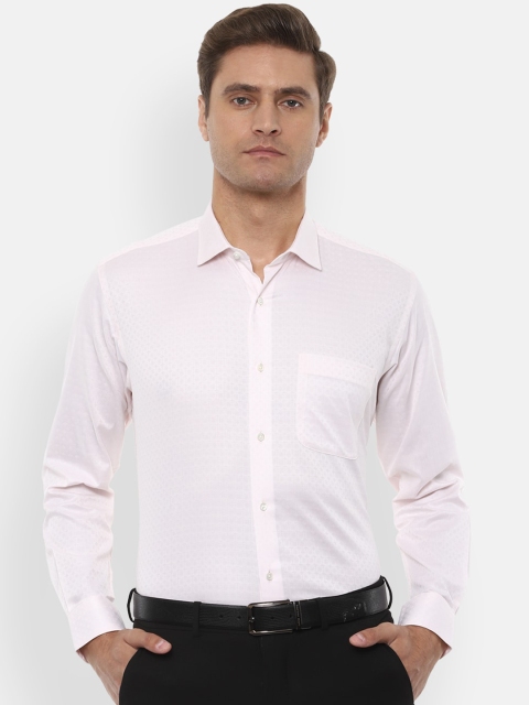 

Van Heusen Men Pink Regular Fit Self Design Formal Shirt