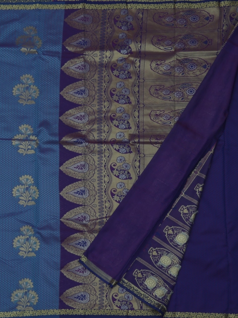 

Pothys Blue & Gold-Toned Art Silk Woven Design Saree