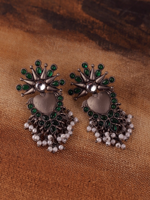 

Fabstreet Green & Brown Classic Drop Earrings