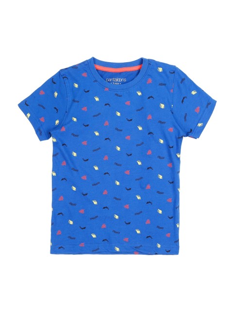 

Pantaloons Junior Boys Navy Blue Printed Round Neck T-shirt