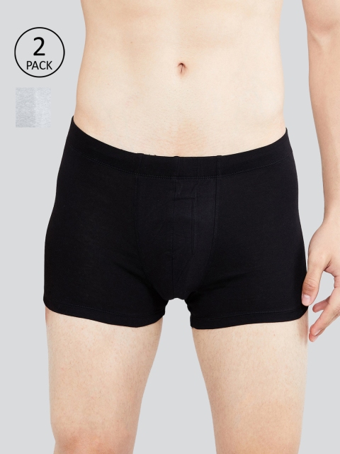 

max Men Pack of 2 Solid Trunks NOOSCLTKCMGREY MELANGE, Grey melange