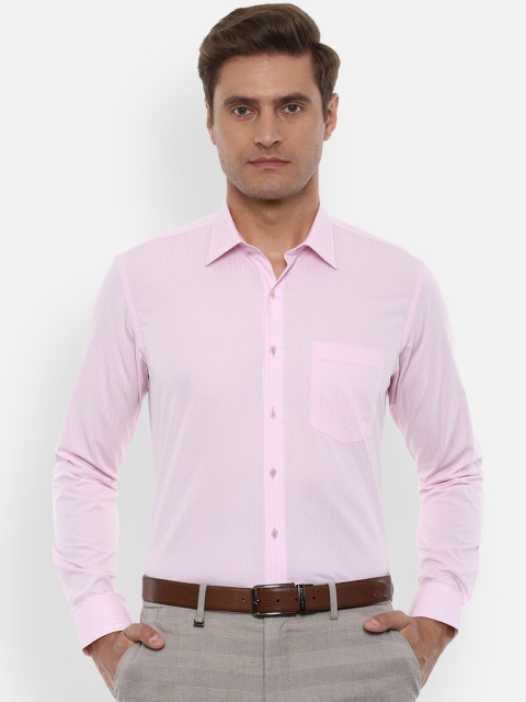 

Van Heusen Men Pink Slim Fit Striped Formal Shirt