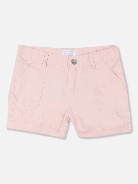 

The Childrens Place Girls Pink Solid Regular Fit Regular Shorts