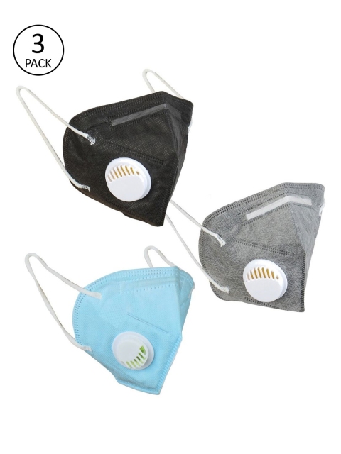 

OOMPH Unisex Pack of 15 Assorted Anti-Pollution Reusable 5-Layer Masks, Black