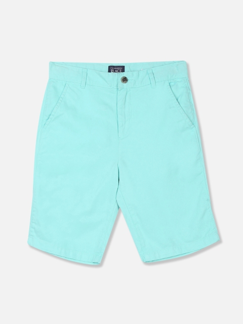 

The Childrens Place Boys Turquoise Blue Solid Regular Fit Regular Shorts