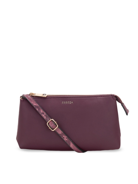 

ESBEDA Burgundy Solid Sling Bag