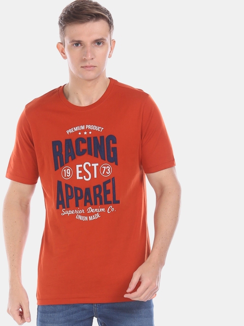 

Cherokee Men Red Printed Round Neck T-shirt