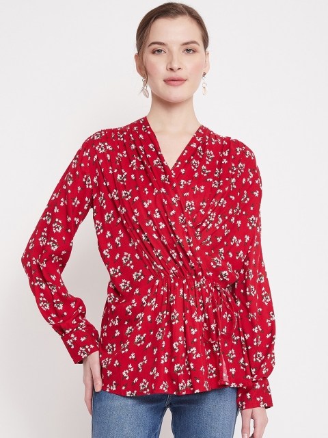 

Femella Women Red Printed Wrap Top