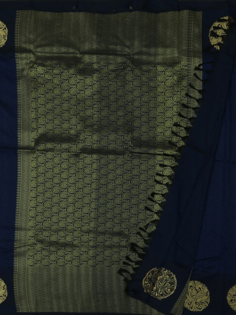 

Pothys Navy Blue & Gold-Toned Art Silk Woven Design Saree