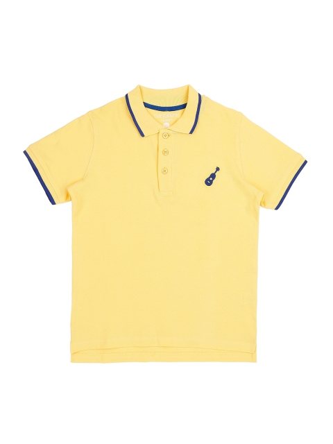 

Pantaloons Junior Boys Yellow Solid Polo Collar T-shirt