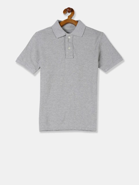 

GAP Boys Grey Solid Polo Collar T-shirt