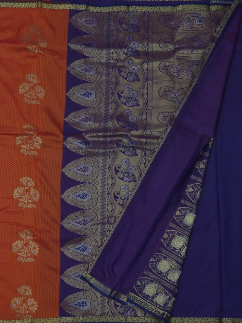 

Pothys Orange & Blue Art Silk Woven Design Saree