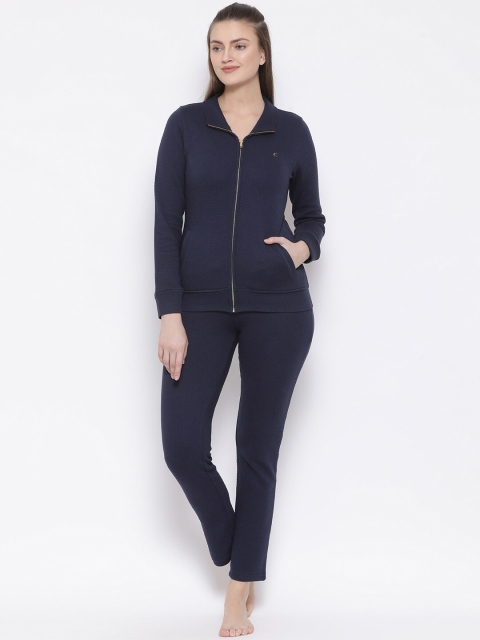 

Kanvin Women Navy Blue Solid Night Suit