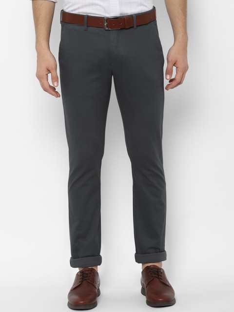 

Allen Solly Men Grey Slim Fit Solid Regular Trousers