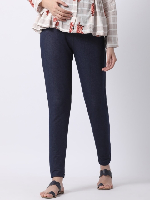 

GOLDSTROMS Women Navy Blue Solid Maternity Jegging