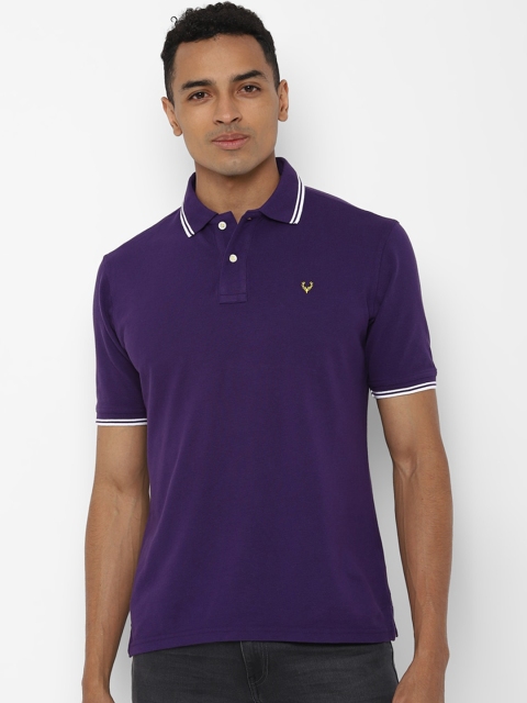 

Allen Solly Men Purple Solid Polo Collar T-shirt