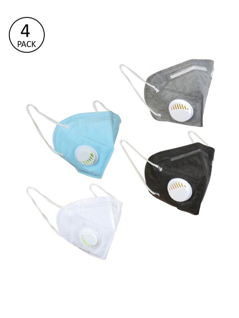 

OOMPH Unisex Pack of 12 Anti-Pollution 5-Layer Reusable Valved KN95 Masks, White