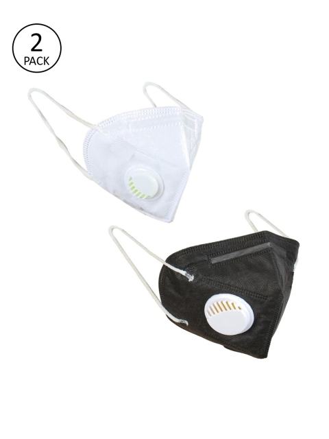 

OOMPH Unisex Pack of 10 Solid 5-Ply Anti-Pollution Reusable KNP5 Masks, White
