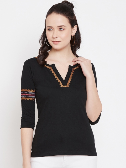 

Hypernation Women Black Solid Top