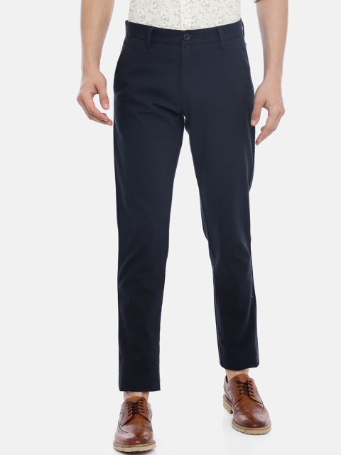 

ARISER Men Navy Blue Tapered Fit Solid Formal Trousers