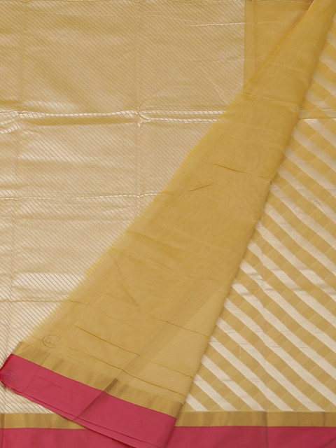

Pothys Cream-Coloured & Pink Silk Cotton Woven Design Saree