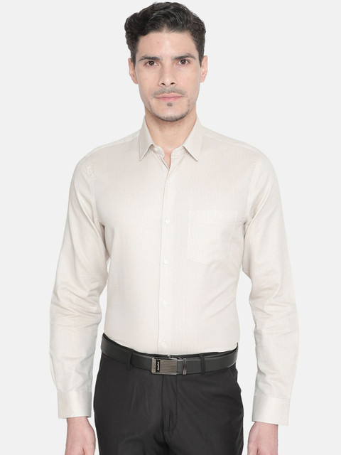 

J Hampstead Men Beige Slim Fit Checked Casual Shirt