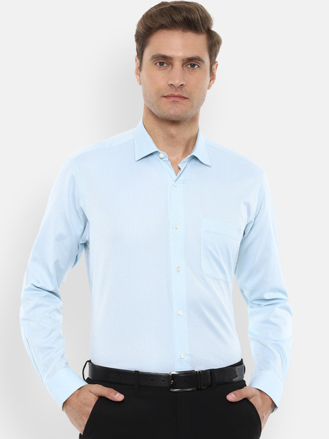 

Van Heusen Men Blue Regular Fit Self Design Formal Shirt