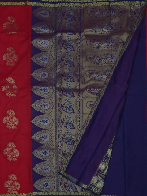 

Pothys Red & Navy Blue Art Silk Printed Saree