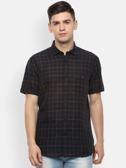 

Louis Philippe Jeans Men Black Slim Fit Checked Casual Shirt