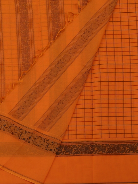 

Pothys Orange Woven Design Pure Cotton Saree